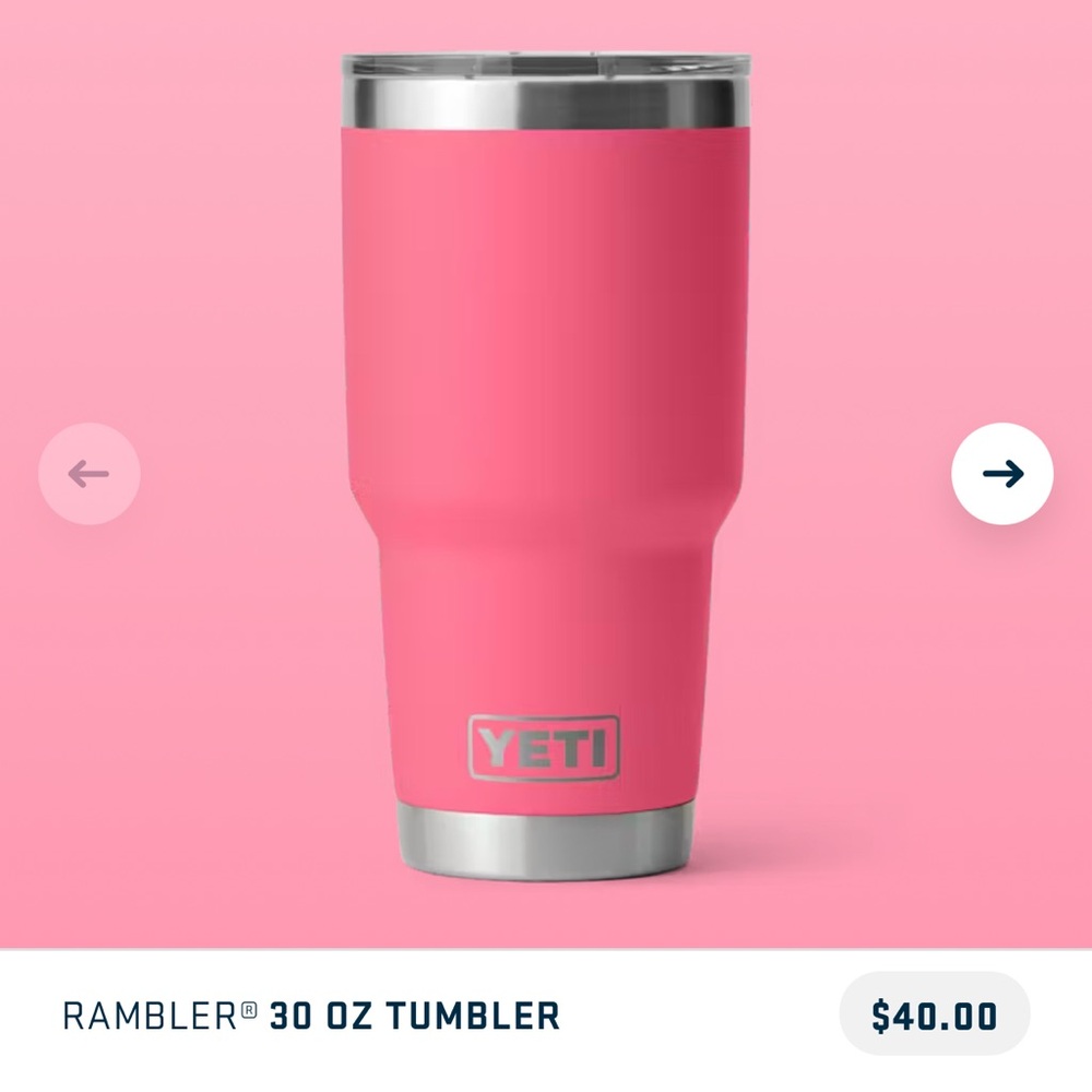 YETI 30 oz Tumbler with Magslider Lid NEW in Tropical Pink